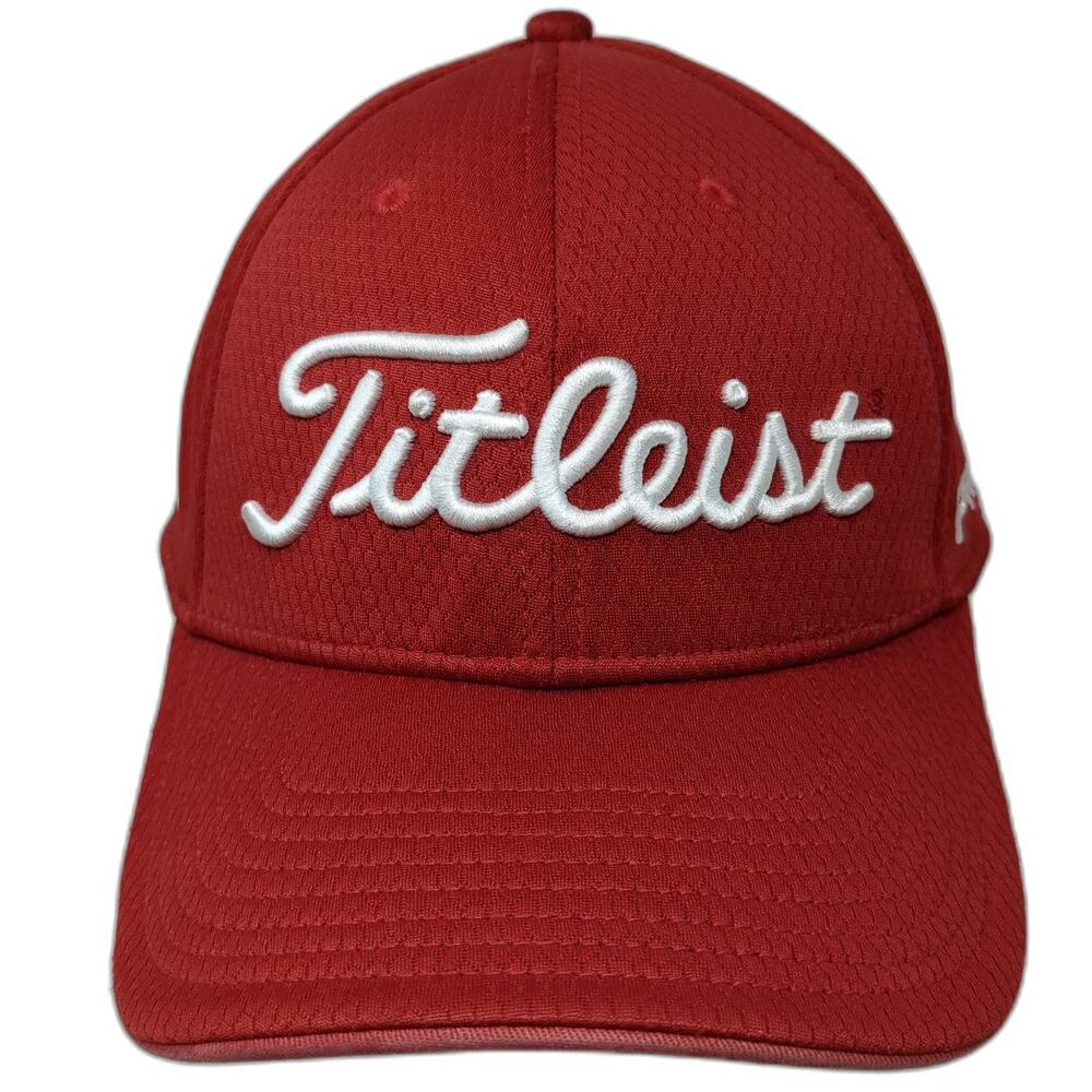 Titleist Baseball Cap Red One Size Pro V1 FootJoy FJ Logo Golf Strapback Hat